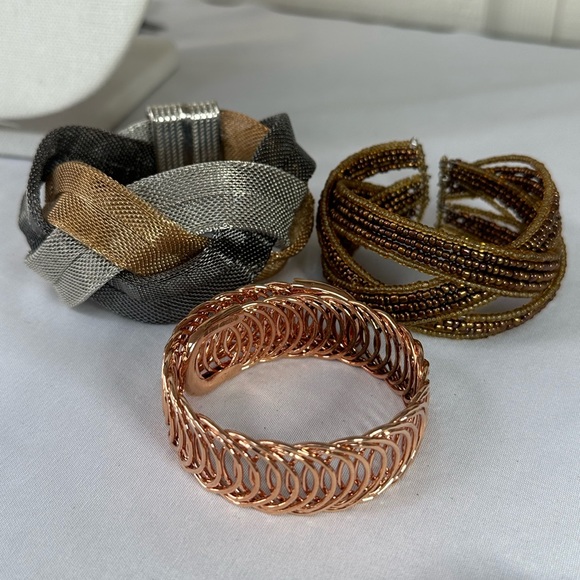 Large group of funky boho neutral tone bracelets - Picture 2 of 5